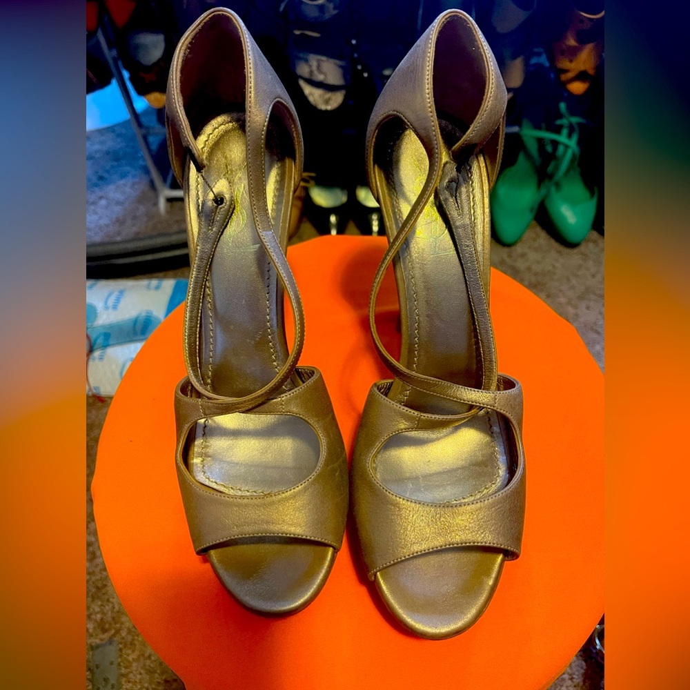 Pewter authentic YSL Sandals 39.5